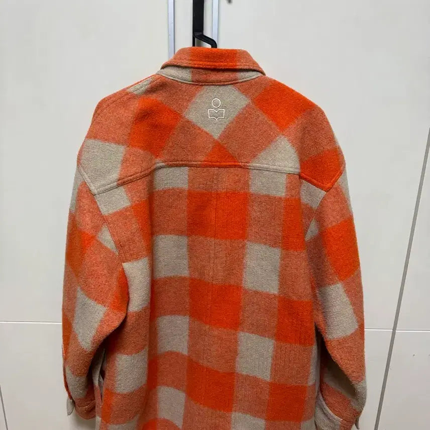 [BUNJANG] Marron with Etoile Orange Check Shirt Jacket / 마랑 에뚜왈 오렌지 체크 셔츠 자켓