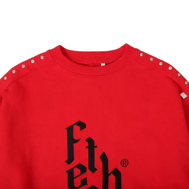 [BUNJANG] Fetch Logo Studded Sweatshirt / Fetch 페치 로고 스터드 스웻셔츠