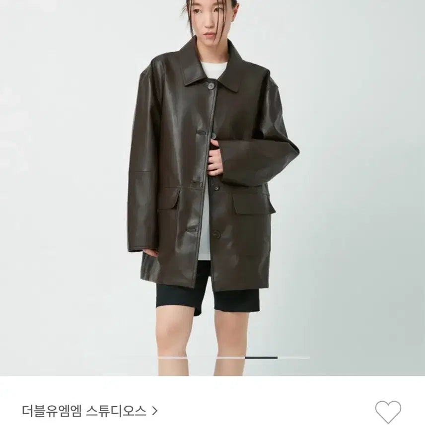 [BUNJANG] WMM Brown Vegan Leather Jacket / WMM 더블유엠엠 브라운 비건 레더 자켓 가죽자켓 (유튜버 새영착용)