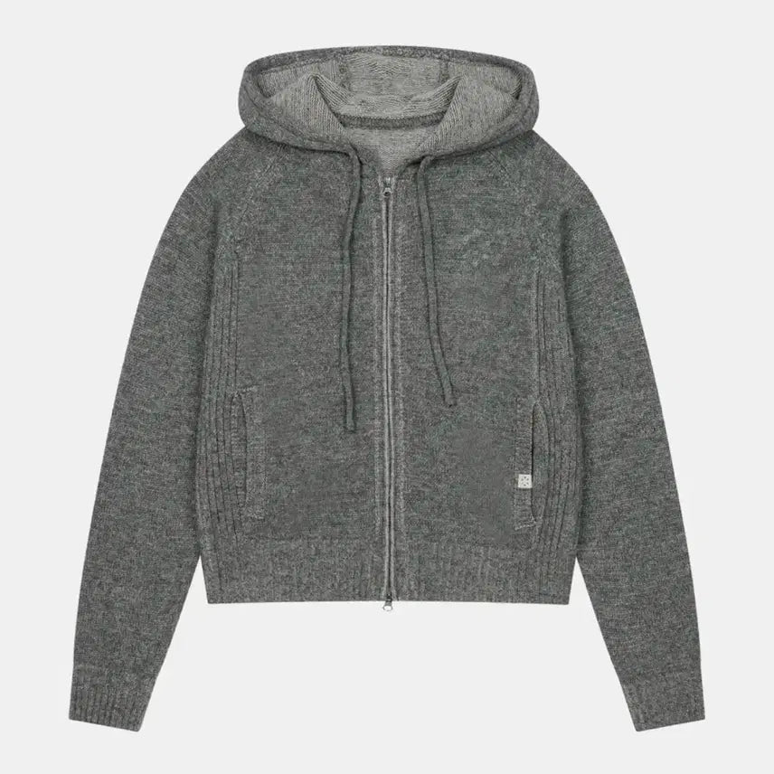 [BUNJANG] OHESIO RIBBED KNIT HOODED ZIP-UP / 오헤시오 니트 후드집업 RIBBED KNIT HOODED ZIP-UP