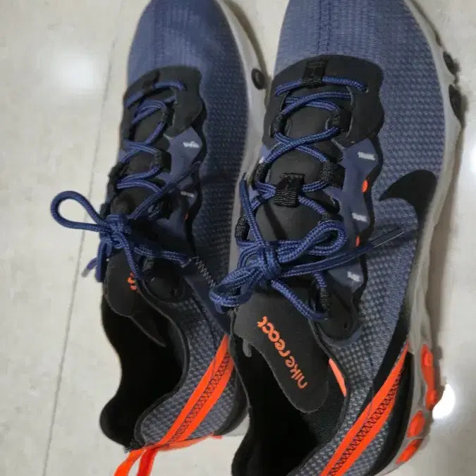 [BUNJANG] Nike React Sneakers (Navy/Orange) / 나이키 리액트 운동화 네이비/오렌지