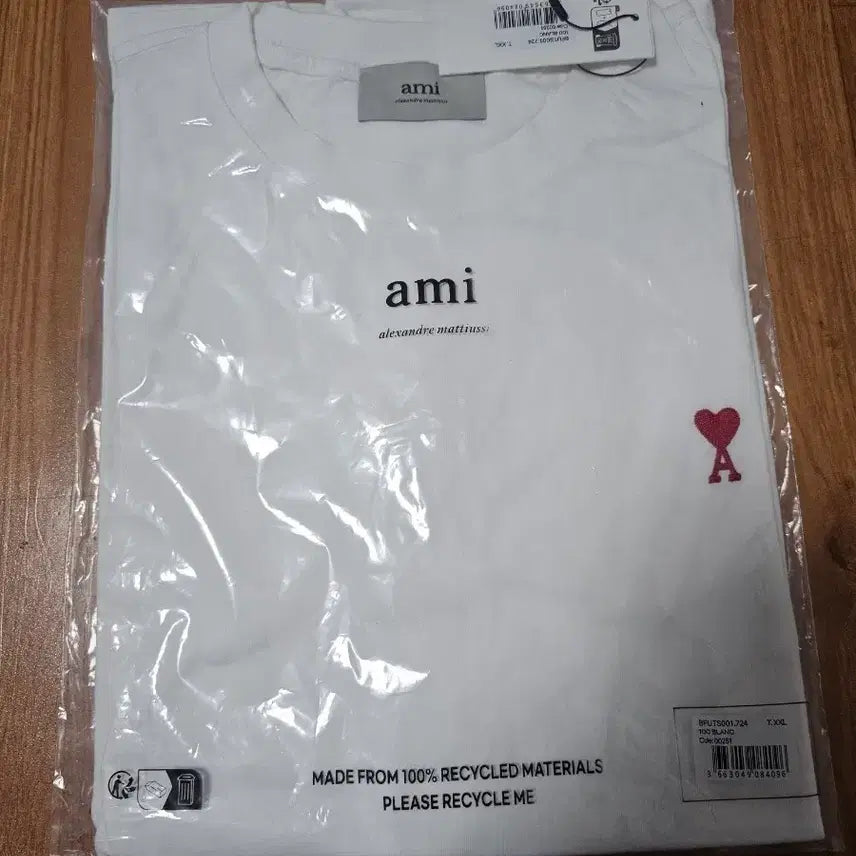 [SOLD OUT] 아미 스몰하트 반팔 티셔츠 화이트 XXL