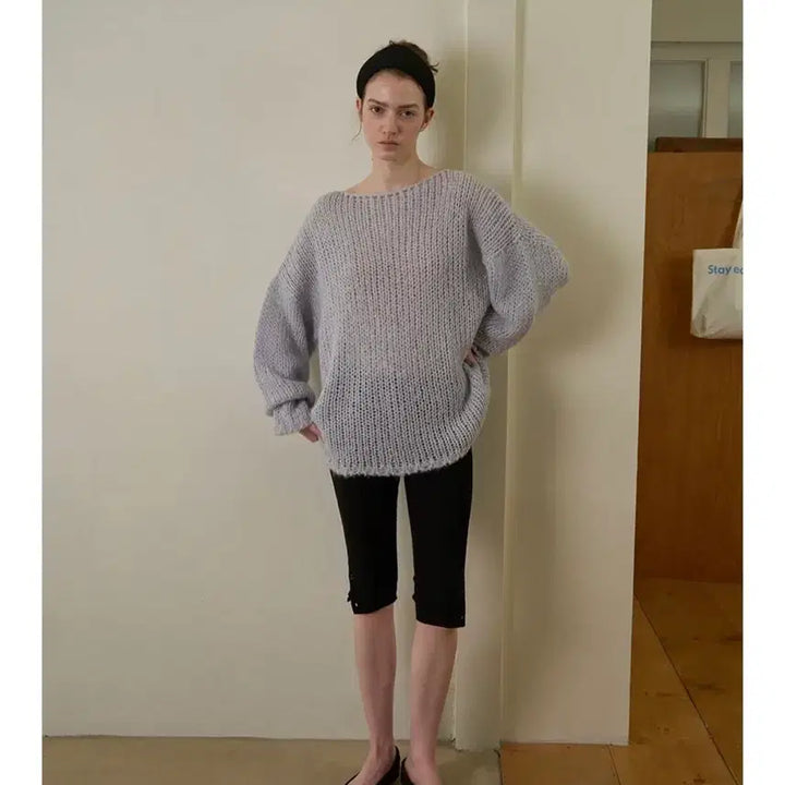 [BUNJANG] Without Summer Soft Loose Knit - Skyblue / 위드아웃썸머 Soft loose knit - skyblue