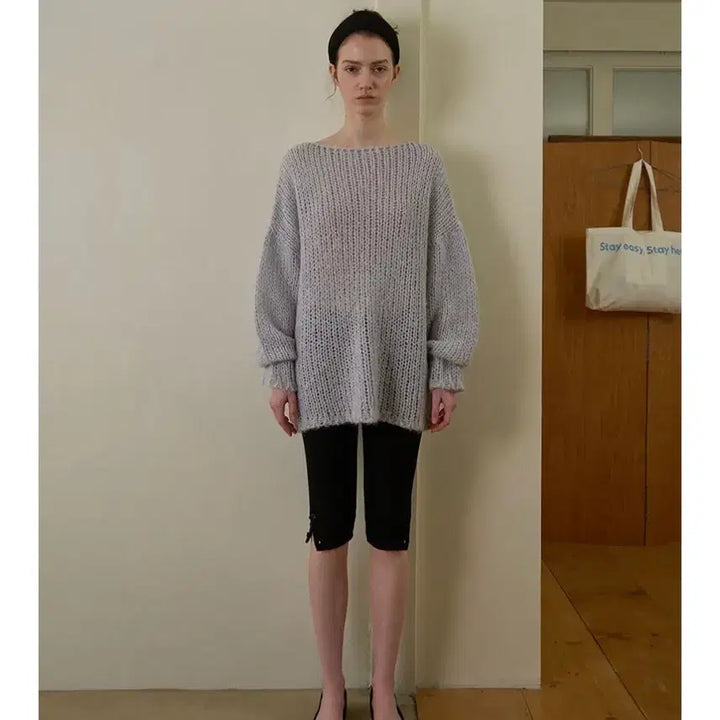 [BUNJANG] Without Summer Soft Loose Knit - Skyblue / 위드아웃썸머 Soft loose knit - skyblue