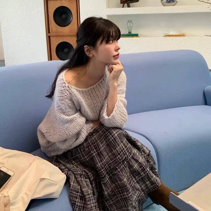 [BUNJANG] Without Summer Soft Loose Knit - Skyblue / 위드아웃썸머 Soft loose knit - skyblue