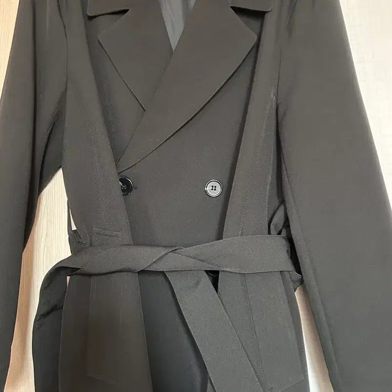[BUNJANG] LafargeStore Double Trench Coat Black / 라퍼지스토어 더블 트렌치 코트 블랙 m l