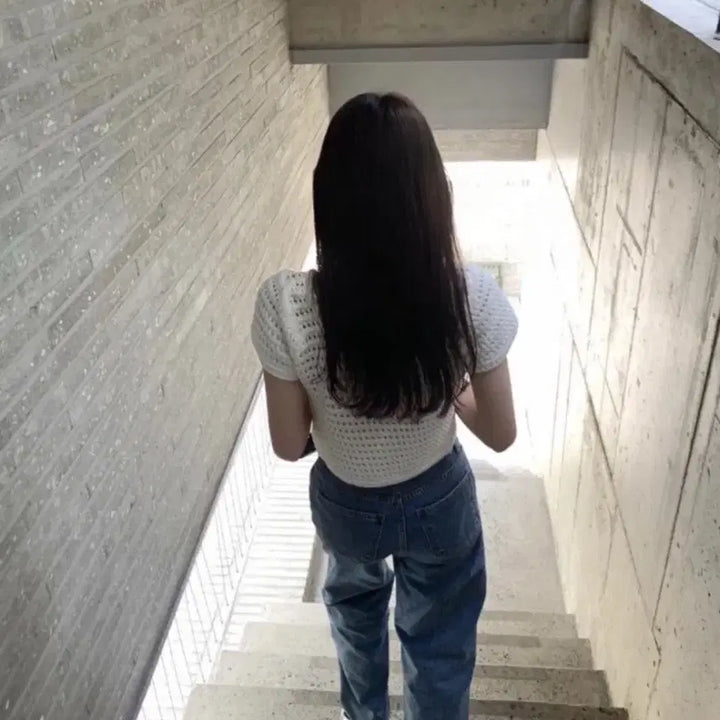 [BUNJANG] Le Sserafim Sie Sie Knit Top / 르플레인 시에 sie 반팔 니트 시에니트