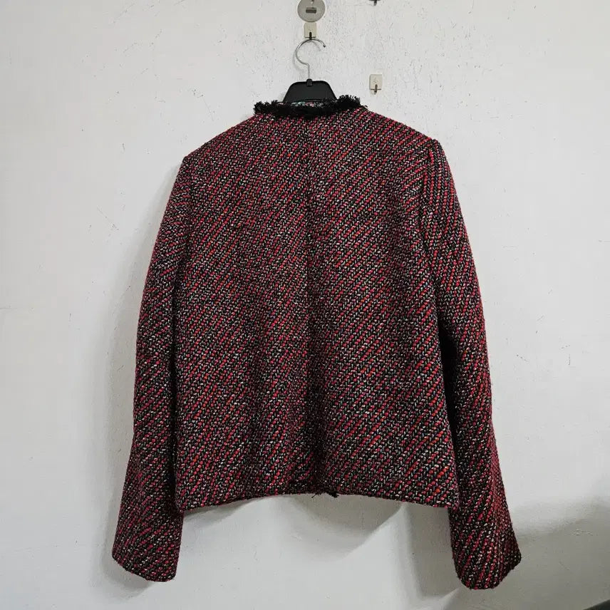 [BUNJANG] Anna Sui Tweed Jacket Red Black / 안나수이 트위드 자켓 레드 블랙