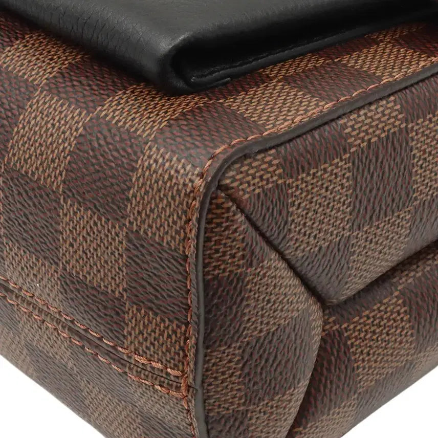 [BUNJANG] Louis Vuitton Damier Ebene Canvas Bag / 루이비통 다미에 에벤 캔버스 블랙 레더 금장 바뱅 PM 숄더백