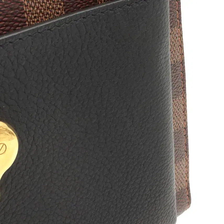 [BUNJANG] Louis Vuitton Damier Ebene Canvas Bag / 루이비통 다미에 에벤 캔버스 블랙 레더 금장 바뱅 PM 숄더백