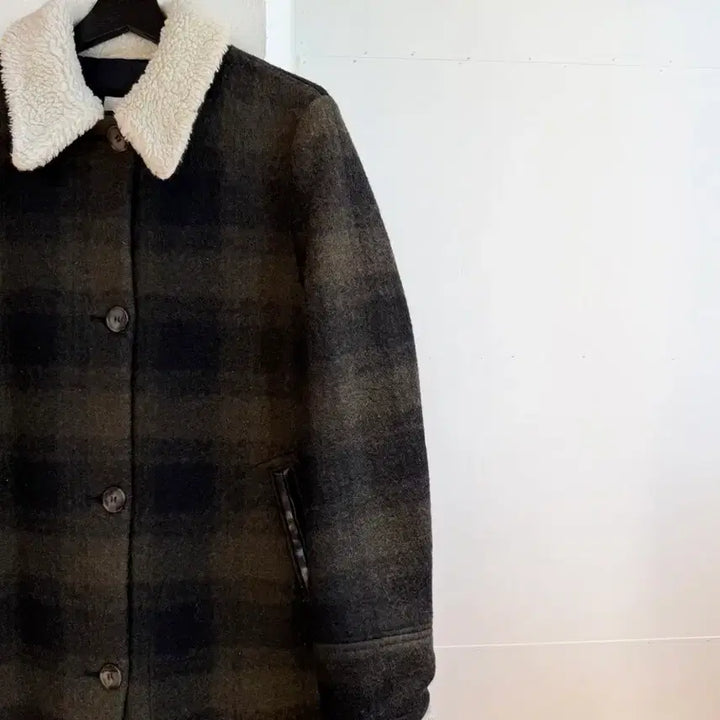 [BUNJANG] MM6 Check Pattern Long Coat / mm6 카키 체크패턴 롱 코트