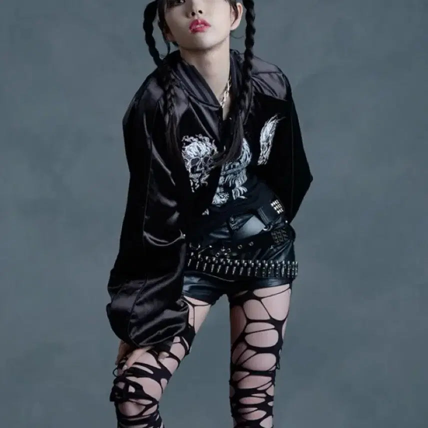 [BUNJANG] Reflem Skull Black Sukajan / 레플렘 reflem 스컬 스카잔 블랙