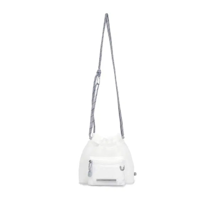 [BUNJANG] Matinkim Mesh Drawstring Bag White / 마뗑킴 메쉬 드로우 스트링 가방 화이트