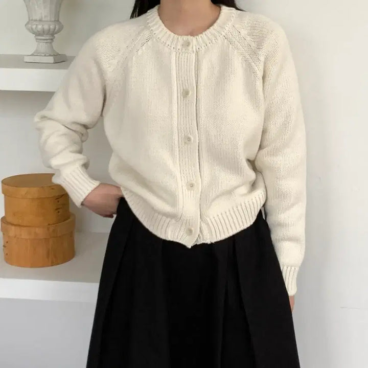 [BUNJANG] Ivory Cotton Cardigan / 아이보리 코튼 가디건