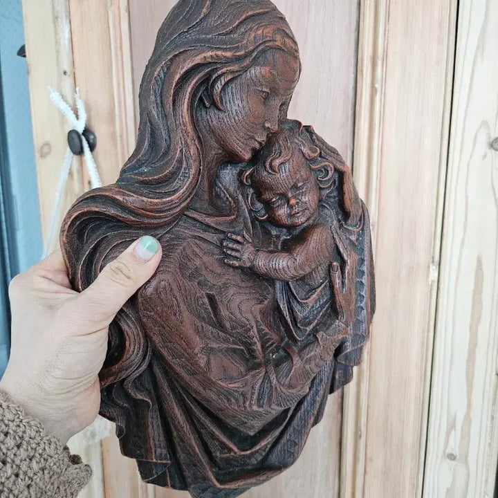 [BUNJANG] Vintage Madonna and Child Wall Hanging / <무료배송>빈티지 성모자상 벽걸이 35x23