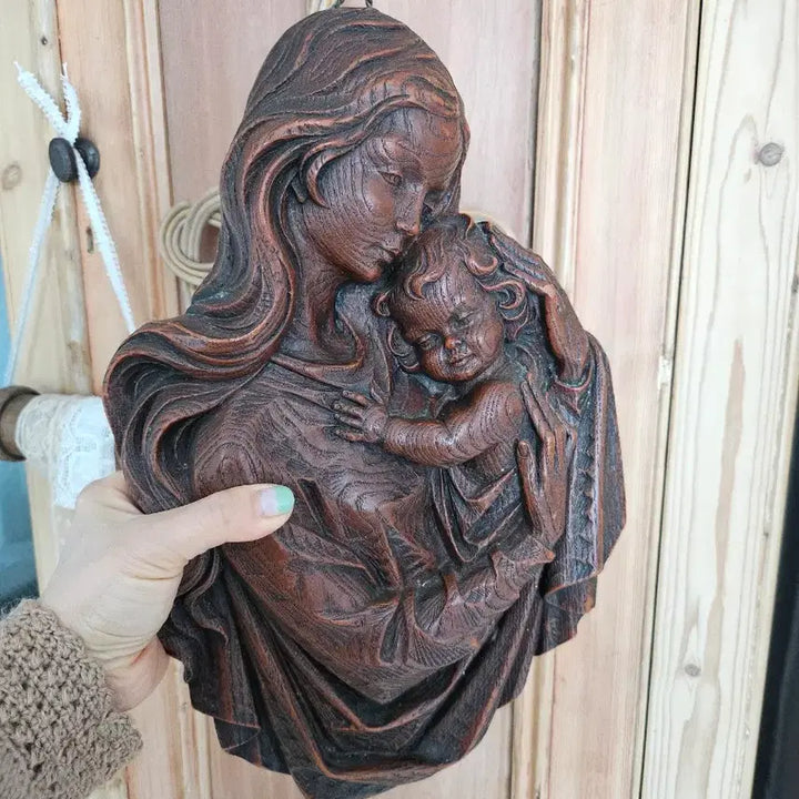 [BUNJANG] Vintage Madonna and Child Wall Hanging / <무료배송>빈티지 성모자상 벽걸이 35x23