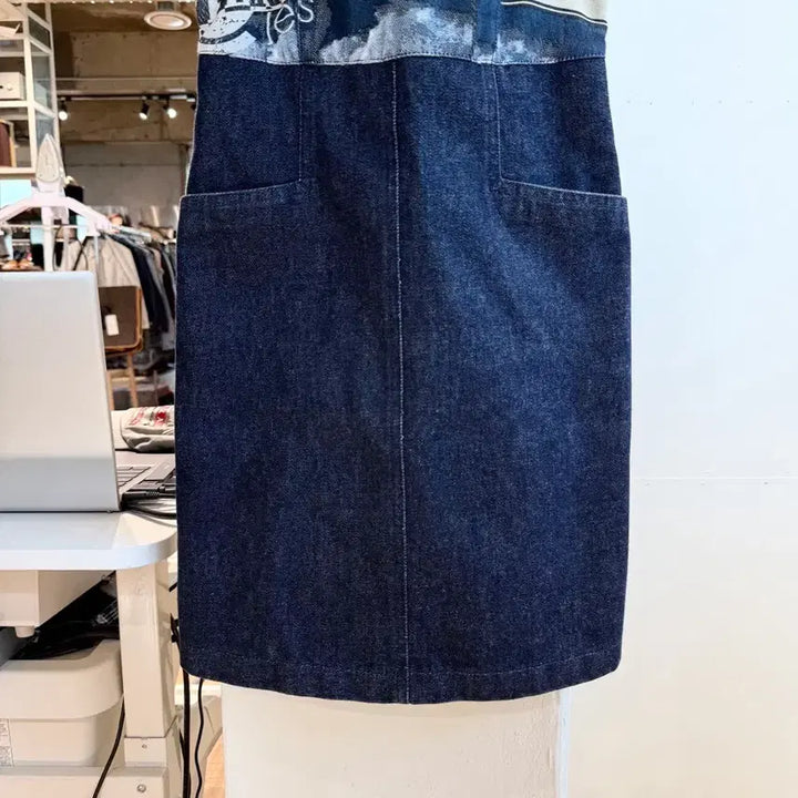 [BUNJANG] Fendi Denim Graphic Mini Dress / 펜디 데님 그래픽 미니 원피스