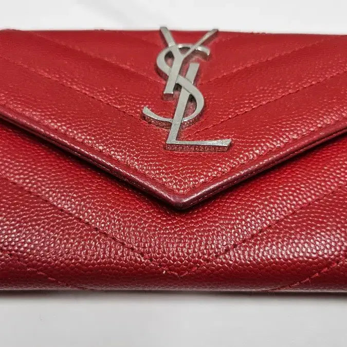 [BUNJANG] Cardholder Red Full Package / 생로랑 마틀라세 카드지갑 레드 풀박스(정품)