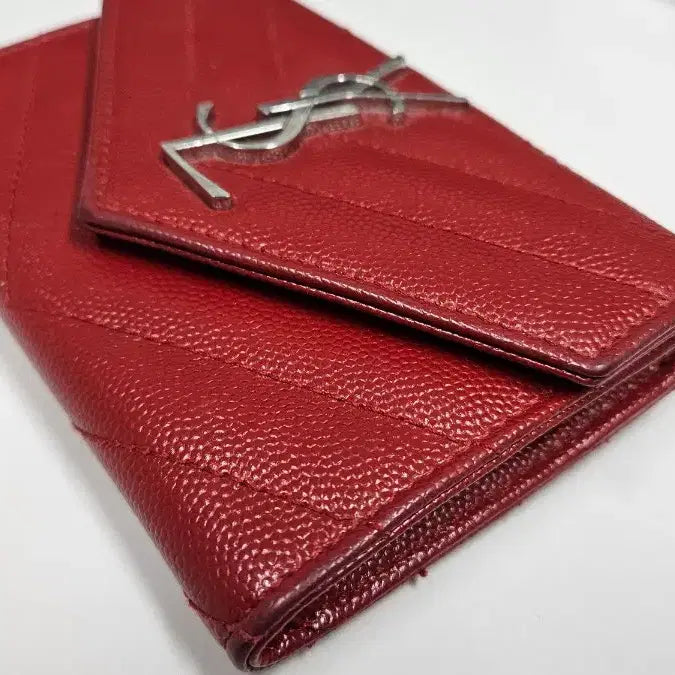 [BUNJANG] Cardholder Red Full Package / 생로랑 마틀라세 카드지갑 레드 풀박스(정품)