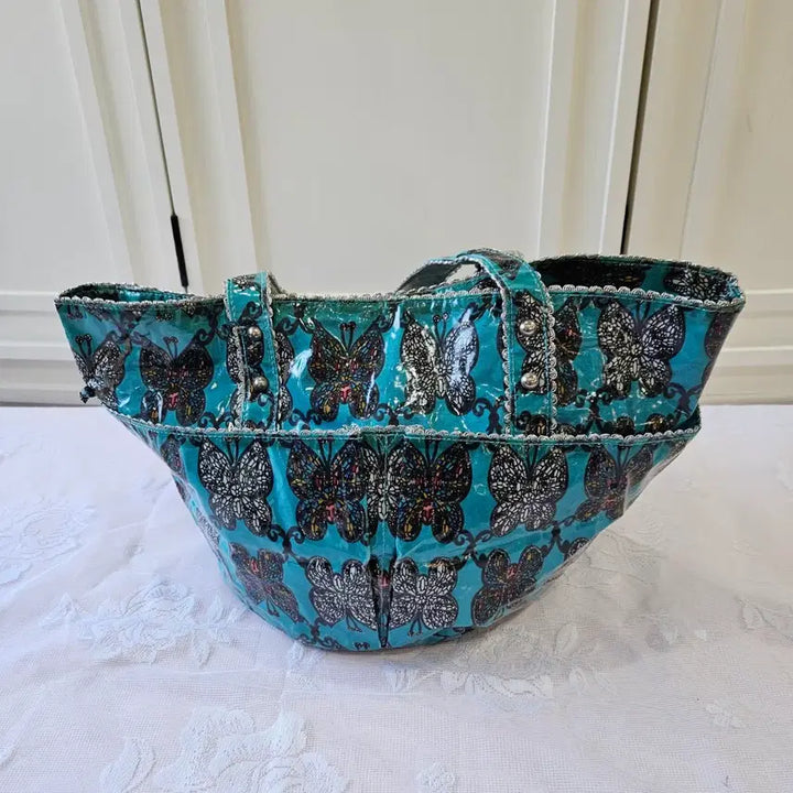 [BUNJANG] Butterfly Print Tote & Shoulder Bag / 나비 프린트 토트&숄더백