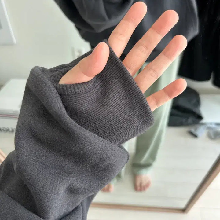 [BUNJANG] FRER Warm Fleece Hoodie (Charcoal) / 에이블리 워머 양기모 후드 차콜 FRER