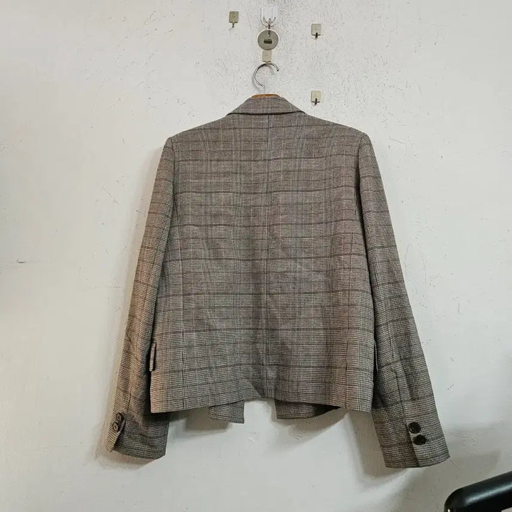 [BUNJANG] Line Check Pattern Women's Jacket (Size 66) / 라인 체크 패턴 여성 자켓66