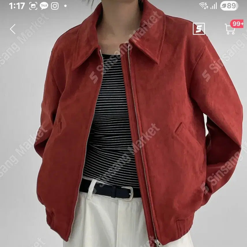 [BUNJANG] Suede Blouson Jacket / 스웨이드 블루종 자켓(새상품)번장특가