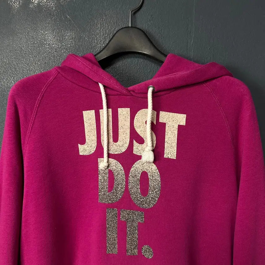 [BUNJANG] Nike Women's Deep Pink Printed Hoodie / S 나이키 여성 딥핑크 프린팅 후드 티셔츠