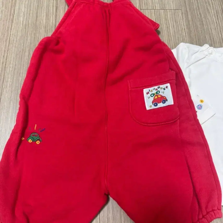 [BUNJANG] Mickey Mouse Overalls and Top Set 90 / 미키하우스 멜빵바지+상의 세트 90