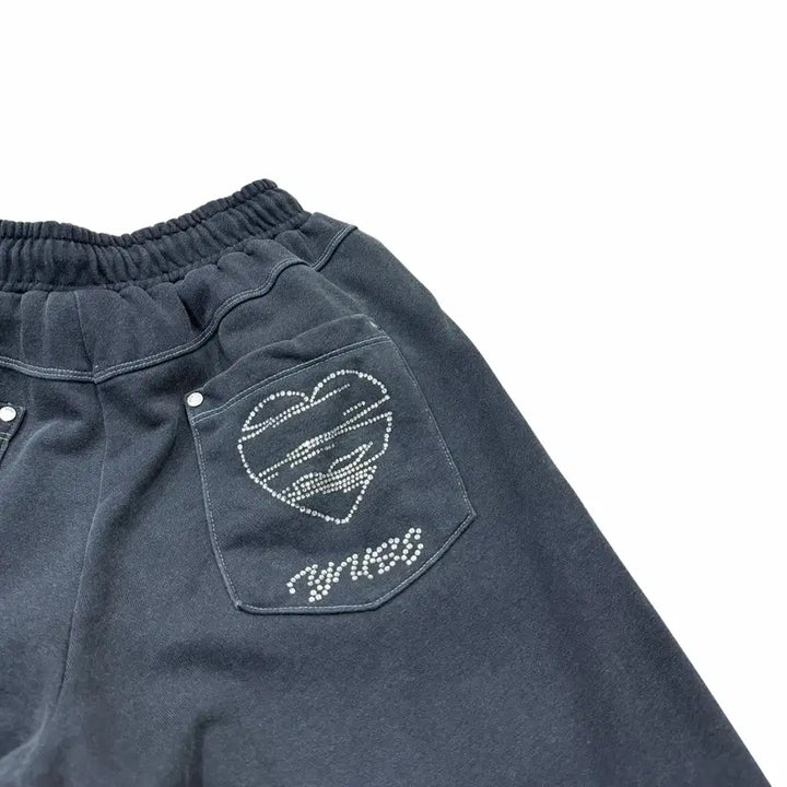 [BUNJANG] Yuse Hot Fix Point Wide Track Pants / YUSE 유즈 핫 픽스 포인트 와이드 트랙팬츠 바지