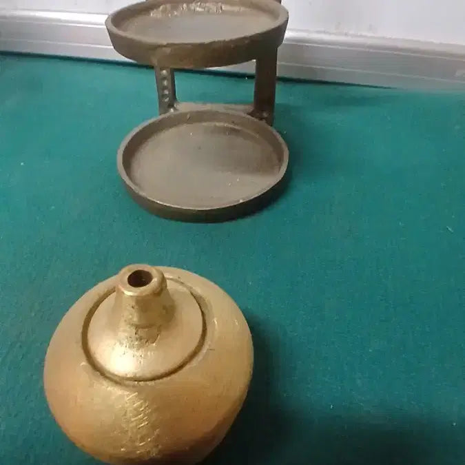 [BUNJANG] Korean Antique Brass Oil Lamp / 부엌등잔(동)민속품