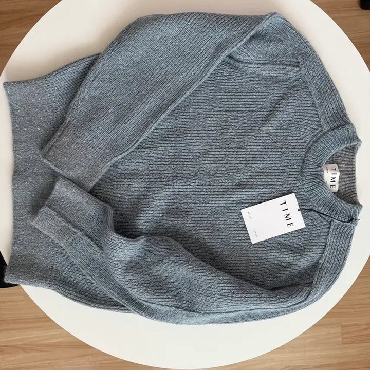 [BUNJANG] TIME Blue Gray Knit Sweater / TIME 타임 여성 블루그레이 니트 스웨터 새상품