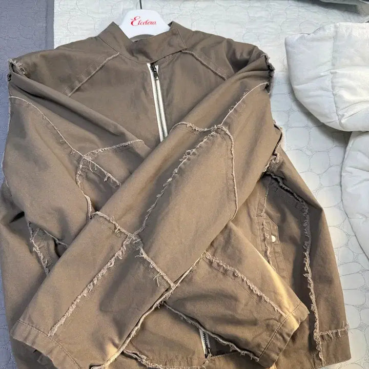 [BUNJANG] Etce DOUBLE ZIP MOTO JACKET (BROWN) / Etce DOUBLE ZIP MOTO JACKET (BROWN) m