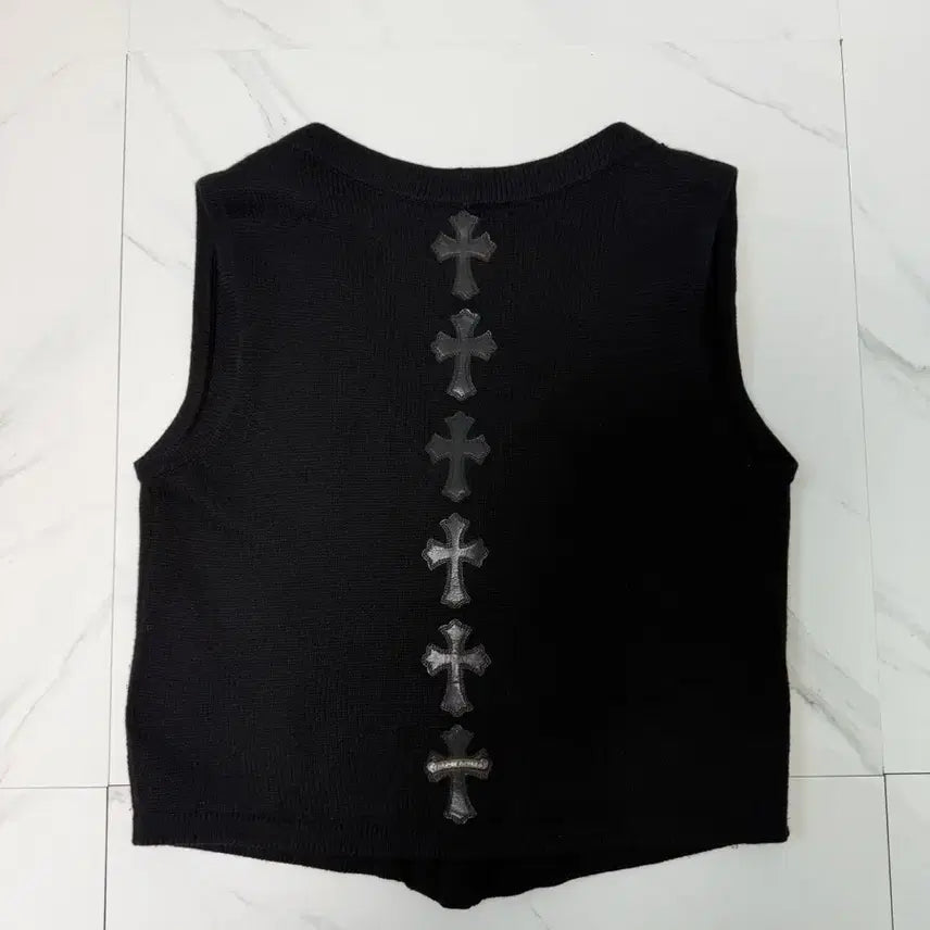 [SOLD OUT] 새상품급 크롬하츠 레더패치 캐시미어 파파 베스트 자켓 M
