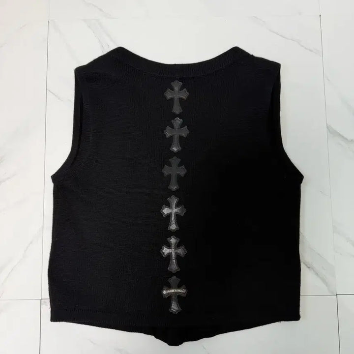 [SOLD OUT] 새상품급 크롬하츠 레더패치 캐시미어 파파 베스트 자켓 M
