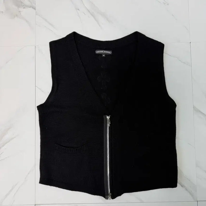 [SOLD OUT] 새상품급 크롬하츠 레더패치 캐시미어 파파 베스트 자켓 M