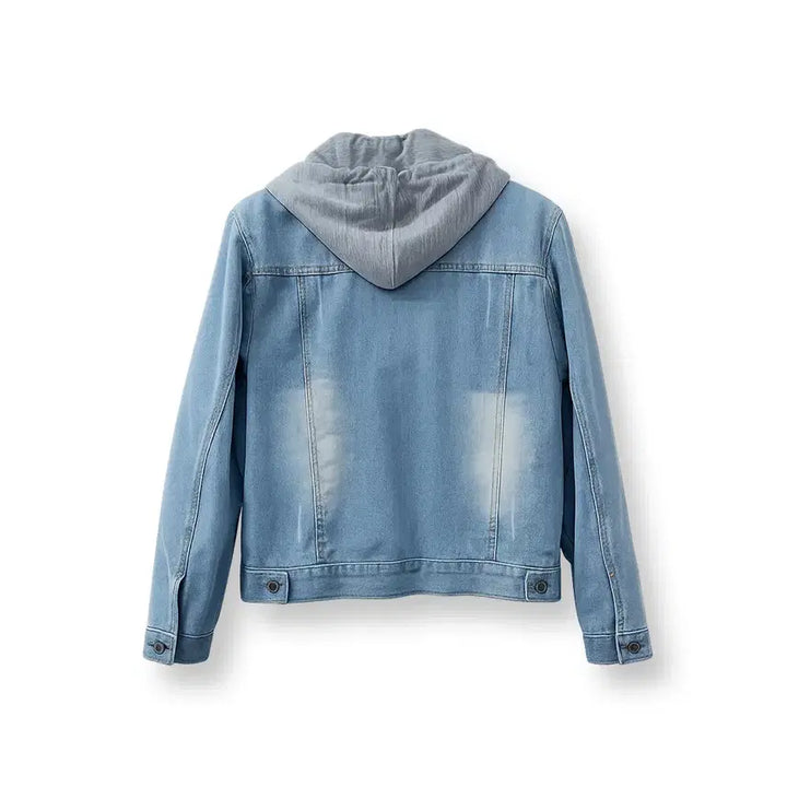 [BUNJANG] Cropped Denim Jacket / 양털 후드 크롭 데님자켓