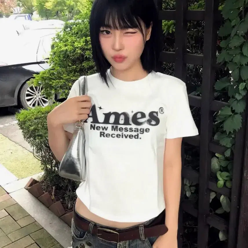 [BUNJANG] Ames White T-shirt / 새상품)아메스 흰색 반팔 티셔츠
