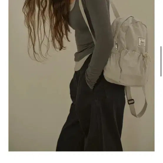 [BUNJANG] RV Mini String Backpack Light Gray / 레니비 미니 스트링 백팩 라이트그레이