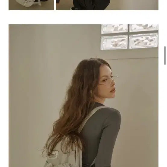 [BUNJANG] RV Mini String Backpack Light Gray / 레니비 미니 스트링 백팩 라이트그레이