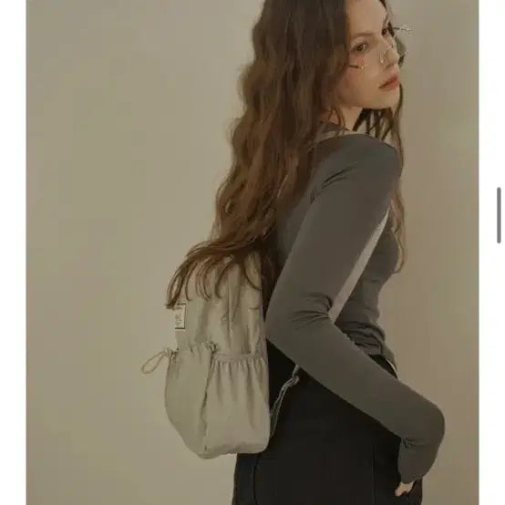 [BUNJANG] RV Mini String Backpack Light Gray / 레니비 미니 스트링 백팩 라이트그레이