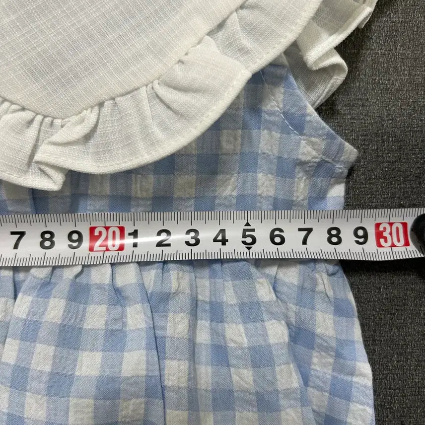 [SOLD OUT] 100 밀크마일 체크 카라프릴 원피스 블루