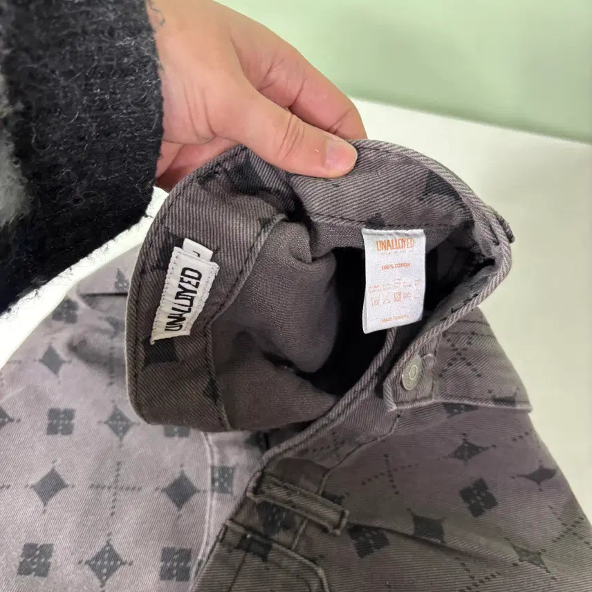 [BUNJANG] Unknown Semi-Wide Argyle Denim Pants / S 어널로이드 세미와이드 아가일 흑청 데님팬츠