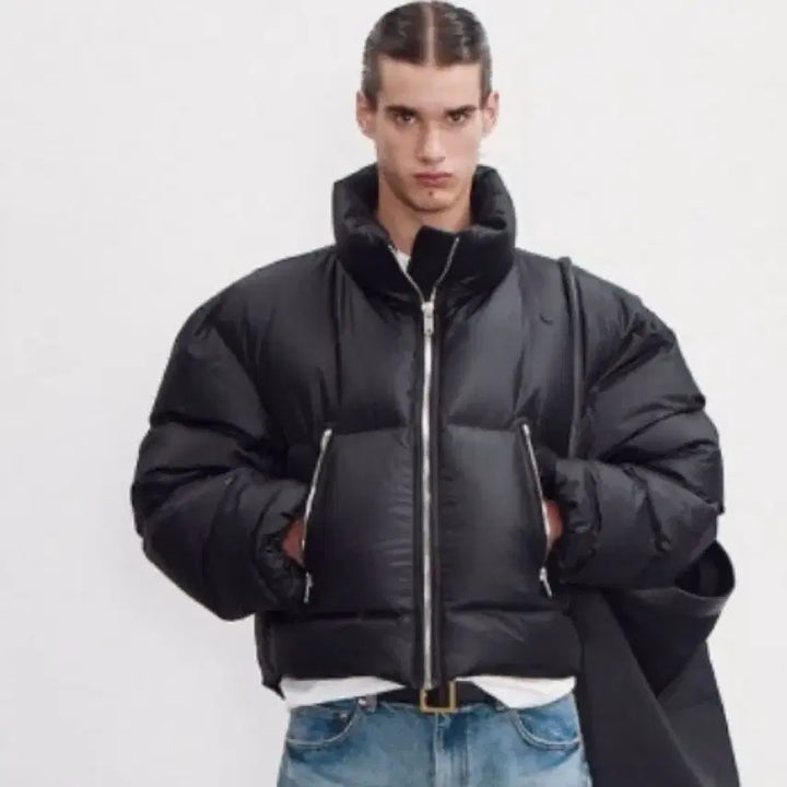 [BUNJANG] RECTO Black Puffer Down Jacket L (Goose) 105 / 렉토 블랙 푸퍼 패딩 L (구스) 105