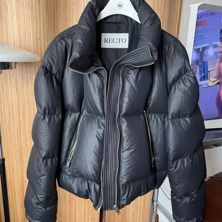 [BUNJANG] RECTO Black Puffer Down Jacket L (Goose) 105 / 렉토 블랙 푸퍼 패딩 L (구스) 105