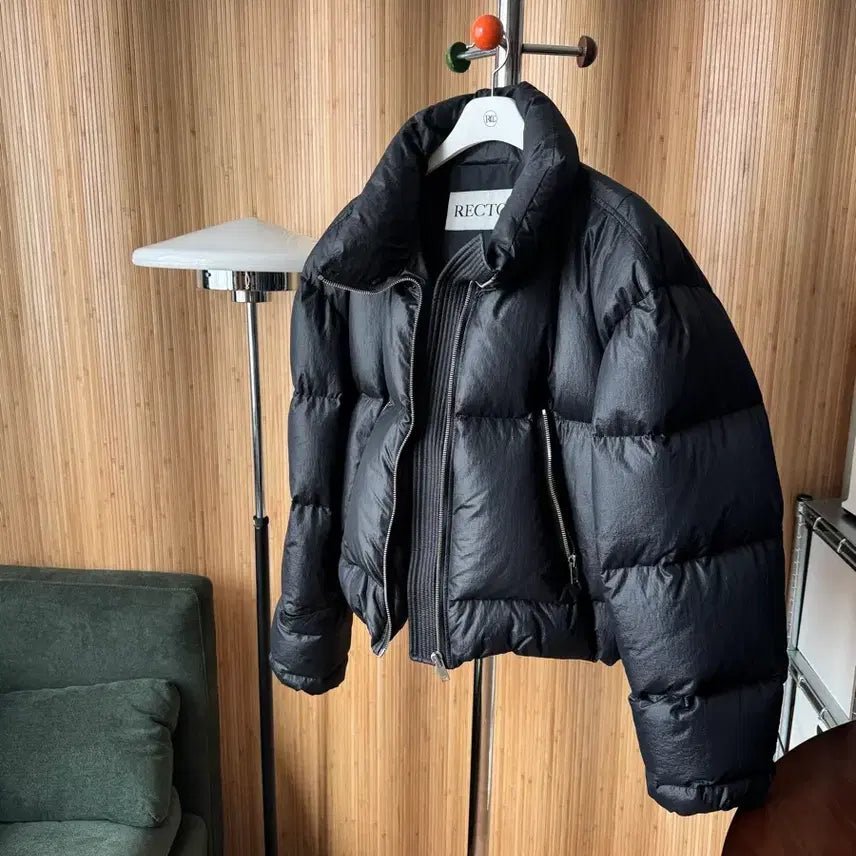 [BUNJANG] RECTO Black Puffer Down Jacket L (Goose) 105 / 렉토 블랙 푸퍼 패딩 L (구스) 105