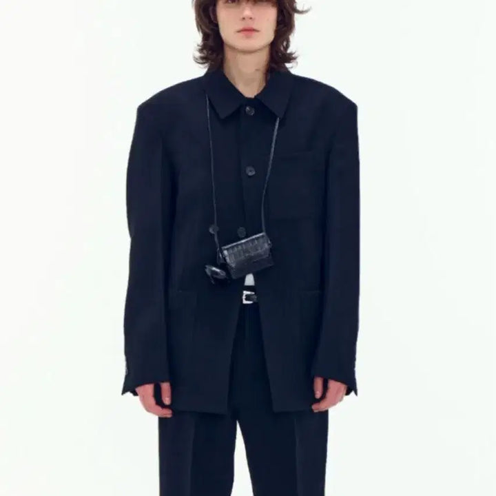 [BUNJANG] RECTO Signature Single Jacket Black / 렉토(RECTO) 남성 시그니처 싱글 자켓 블랙