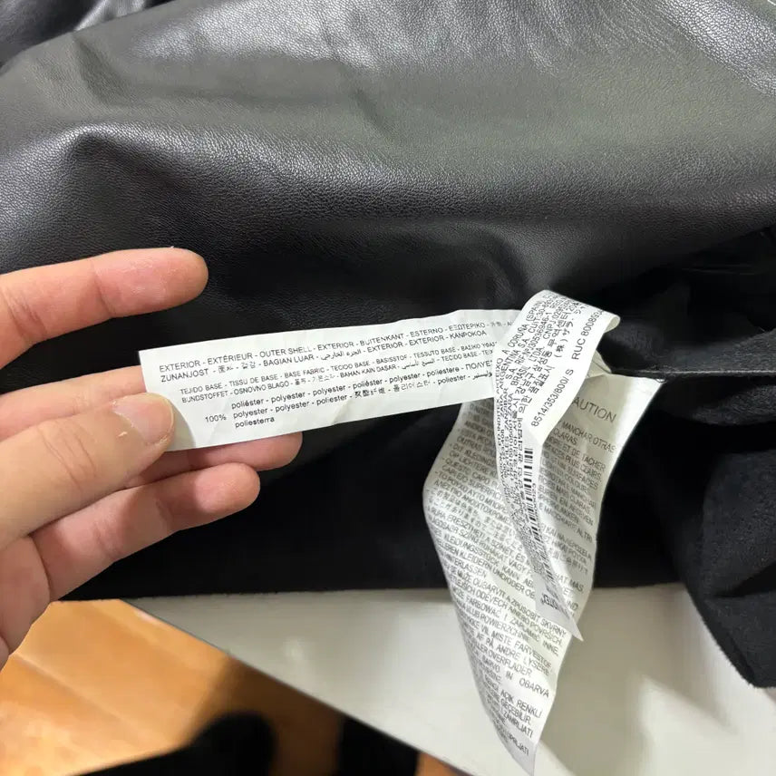 [BUNJANG] Women's Zara Black Robe Shirt Leather Jacket / 우먼S 자라 블랙 로브 셔츠 가죽자켓