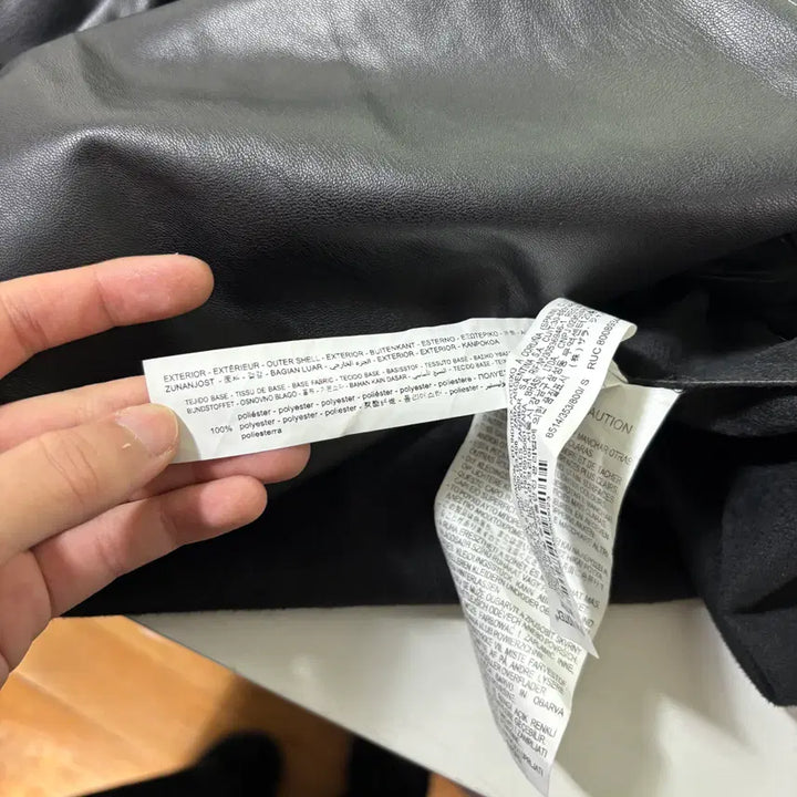 [BUNJANG] Women's Zara Black Robe Shirt Leather Jacket / 우먼S 자라 블랙 로브 셔츠 가죽자켓