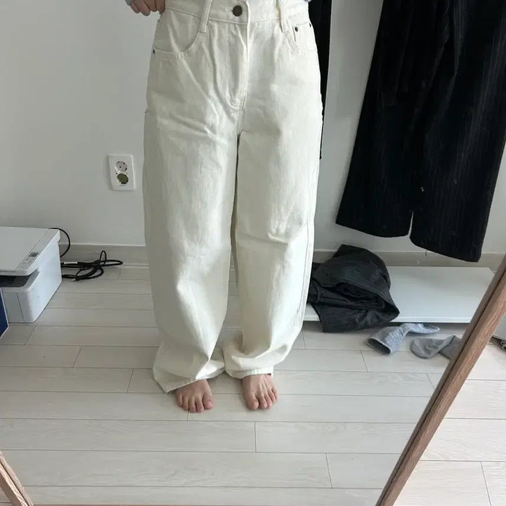 [BUNJANG] Cream Jeans / 에이블리 봄 크림진 청바지 면바지 여자